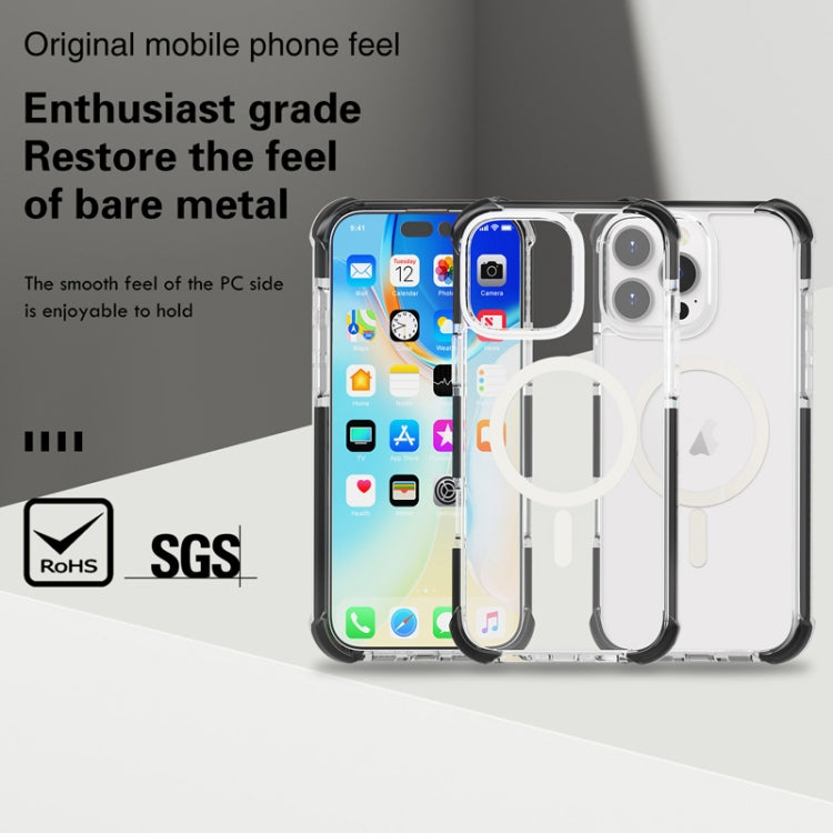 For iPhone 16e Acrylic Magsafe Magnetic Shockproof Phone Case(Transparent Black) - iPhone 16e Cases by PMC TechLife | Online Shopping South Africa | PMC TechLife | Buy Now Pay Later Mobicred
