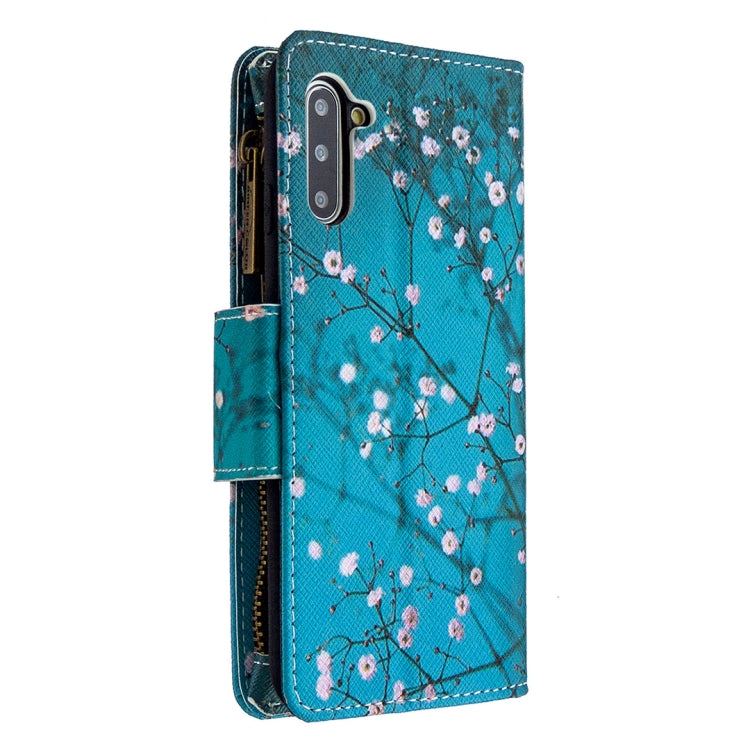 For Samsung Galaxy Note 10 Colored Drawing Pattern Zipper Horizontal Flip Leather Case with Holder & Card Slots & Wallet(Plum Blossom) - Galaxy Phone Cases by PMC TechLife | Online Shopping South Africa | PMC TechLife