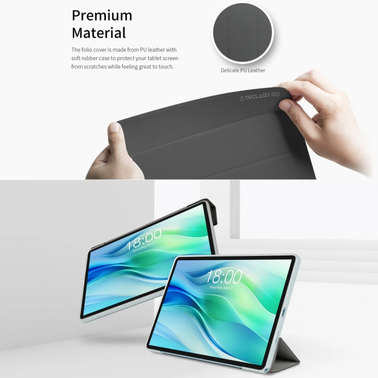 For Teclast P50 3-Fold Holder Folio Leather Tablet Smart Case(Grey) - free shipping - PMC TechLife - Order now!