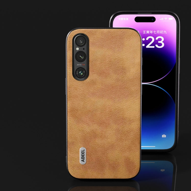 For Sony Xperia 1 V ABEEL Retro Litchi Texture PU Phone Case(Brown) - free shipping - PMC TechLife - Order now!