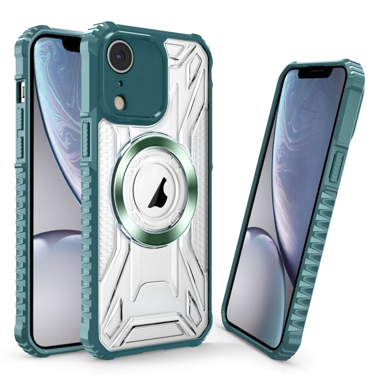 For iPhone XR CD Texture Magsafe Phone Case(Dark Green) - More iPhone Cases by PMC TechLife | Online Shopping South Africa | PMC TechLife