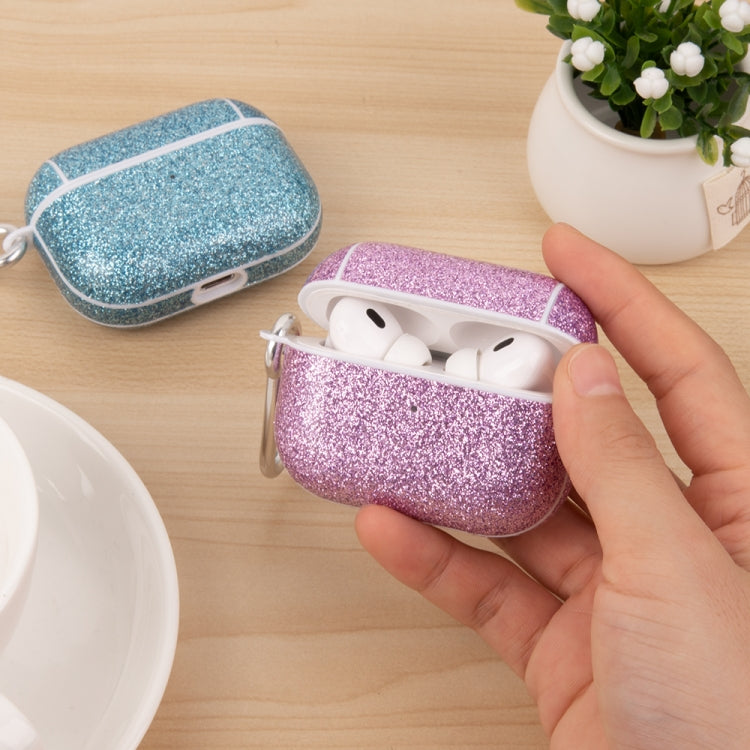 For AirPods Pro Glitter Powder Skin Texture PC TWS Earphone Case(Gold) - For AirPods Pro by PMC Jewellery | Online Shopping South Africa | PMC Jewellery | Buy Now Pay Later Mobicred