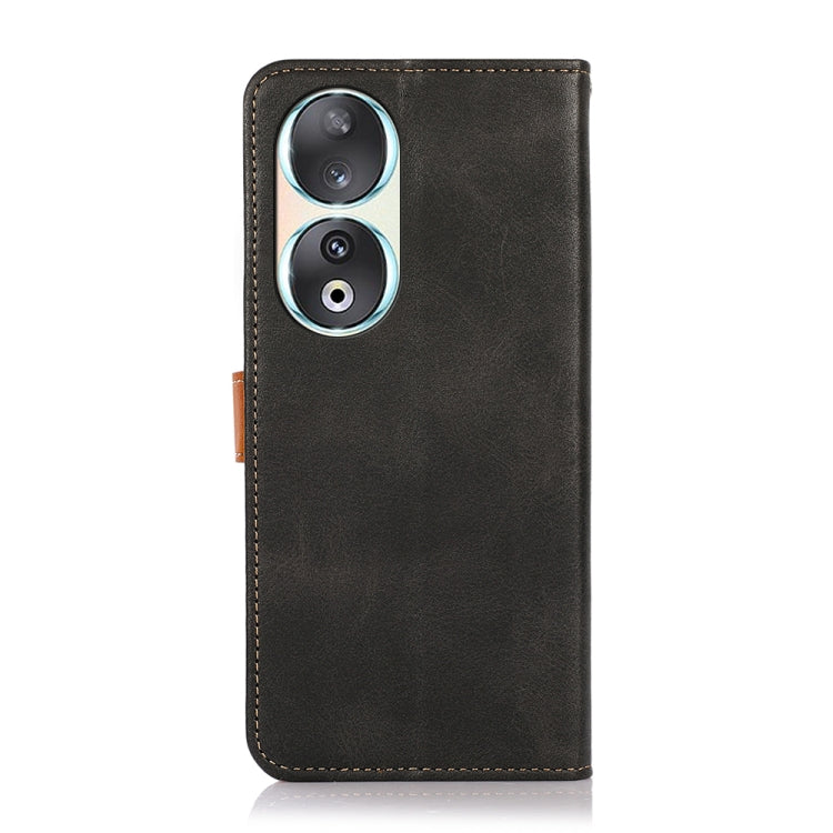 For Honor 90 KHAZNEH Dual-color Cowhide Texture Flip Leather Phone Case(Black) - Honor Cases by PMC TechLife | Online Shopping South Africa | PMC TechLife | Buy Now Pay Later Mobicred