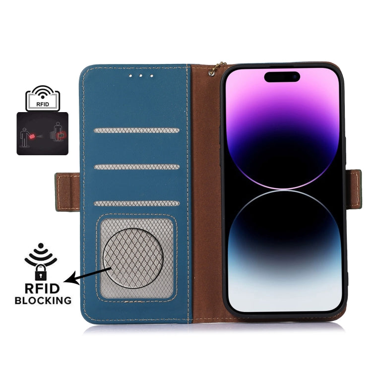 For Honor X6a Genuine Leather Magnetic RFID Leather Phone Case(Blue) - free shipping - PMC TechLife - Order now!