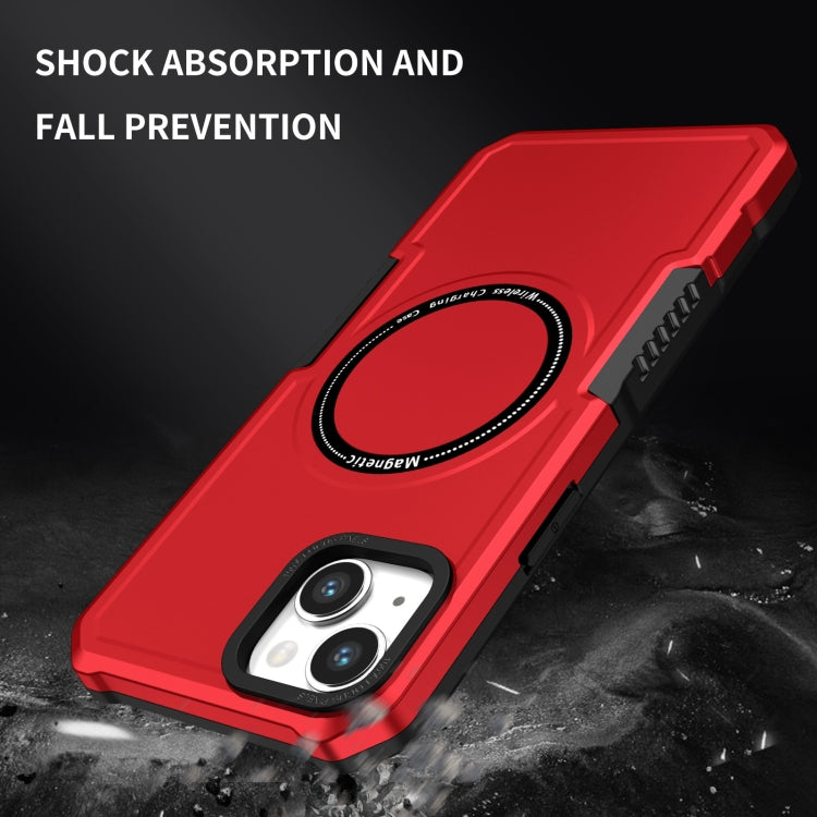 For iPhone 15 Plus MagSafe Shockproof Armor Phone Case(Red) - iPhone 15 Plus Cases by PMC Jewellery | Online Shopping South Africa | PMC Jewellery