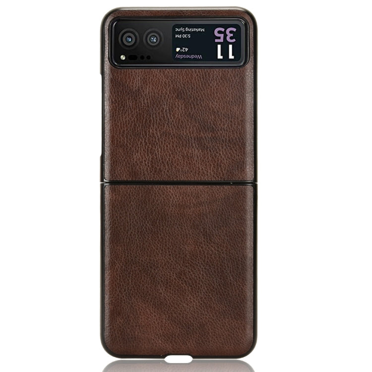 For Motorola Moto Razr 40 Litchi Texture Back Cover Phone Case(Brown) - Motorola Cases by PMC Jewellery | Online Shopping South Africa | PMC Jewellery