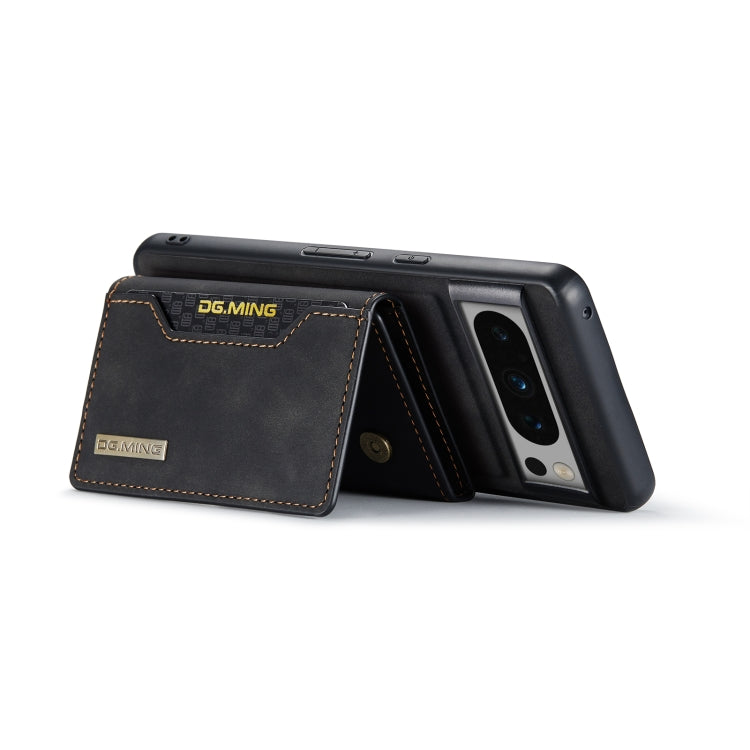 For Google Pixel 8 Pro DG.MING M2 Series 3-Fold Multi Card Bag + Magnetic Phone Case(Black) - Google Cases by DG.MING | Online Shopping South Africa | PMC TechLife | Buy Now Pay Later Mobicred