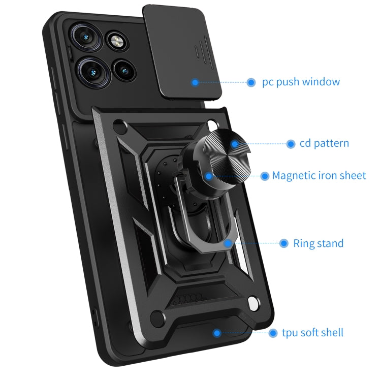 For Motorola Edge 50 Neo Sliding Camera Cover Design TPU+PC Phone Case(Black) - free shipping - PMC TechLife - Order now!