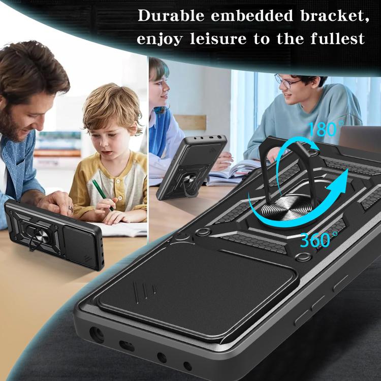 For Motorola Edge 60 Fusion Sliding Camera Cover Design TPU+PC Phone Case(Silver) - free shipping - PMC TechLife - Order now!