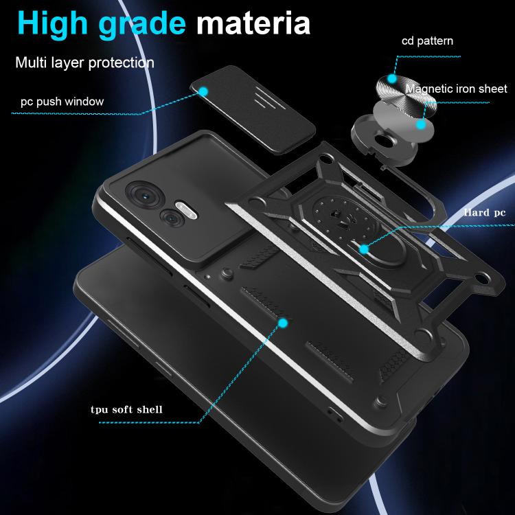 For Motorola Edge 30 Neo Sliding Camera Cover Design TPU+PC Phone Case(Black) - free shipping - PMC TechLife - Order now!