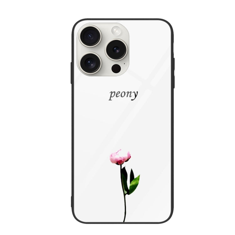 For iPhone 16 Pro Max Colorful Painted Glass Phone Case(A Flower) - iPhone 16 Pro Max Cases by PMC TechLife | Online Shopping South Africa | PMC TechLife | Buy Now Pay Later Mobicred