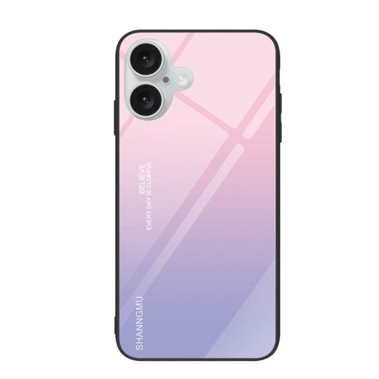 For iPhone 16 Colorful Painted Glass Phone Case(Purple Sky) - iPhone 16 Cases by PMC TechLife | Online Shopping South Africa | PMC TechLife | Buy Now Pay Later Mobicred