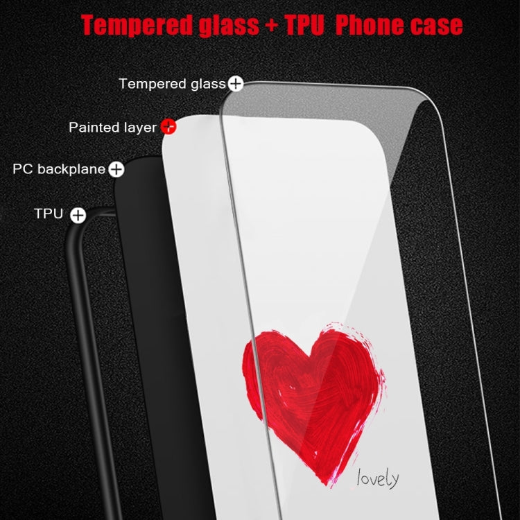 For iPhone 16 Colorful Painted Glass Phone Case(Red Heart) - iPhone 16 Cases by PMC Jewellery | Online Shopping South Africa | PMC Jewellery | Buy Now Pay Later Mobicred