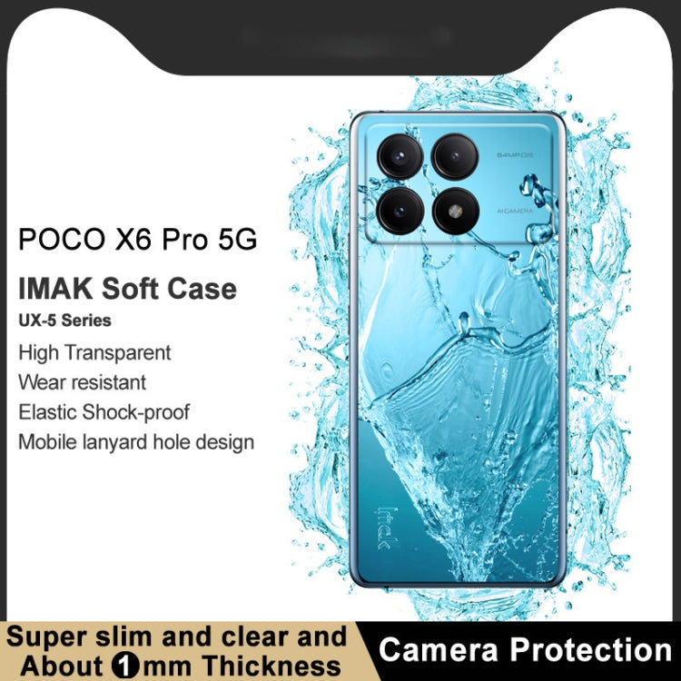 For Xiaomi Poco X6 Pro 5G/Redmi K70E 5G imak UX-5 Series Transparent Shockproof TPU Protective Case(Transparent) - K70E Cases by imak | Online Shopping South Africa | PMC Jewellery | Buy Now Pay Later Mobicred