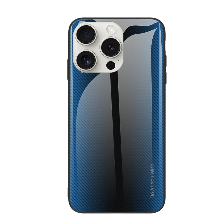 For iPhone 16 Pro Texture Gradient Glass TPU Phone Case(Blue) - iPhone 16 Pro Cases by PMC TechLife | Online Shopping South Africa | PMC TechLife | Buy Now Pay Later Mobicred