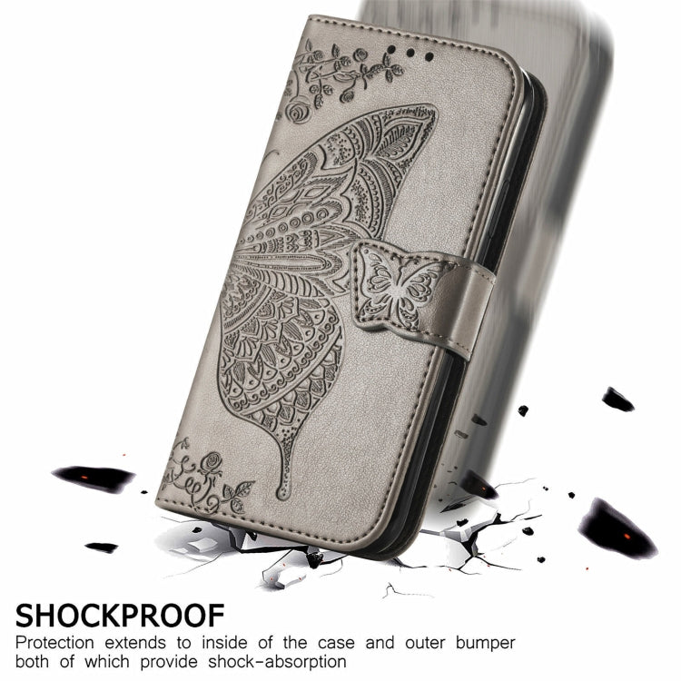 For Ulefone Note 16 Pro Butterfly Love Flower Embossed Leather Phone Case(Grey) - Ulefone Cases by PMC Jewellery | Online Shopping South Africa | PMC Jewellery | Buy Now Pay Later Mobicred