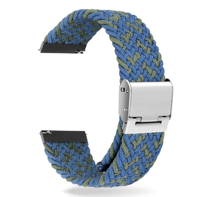 For Huawei Watch 4 / 4 Pro Nylon Braided Metal Buckle Watch Band(W Blue Green) - Watch Bands by PMC Jewellery | Online Shopping South Africa | PMC Jewellery