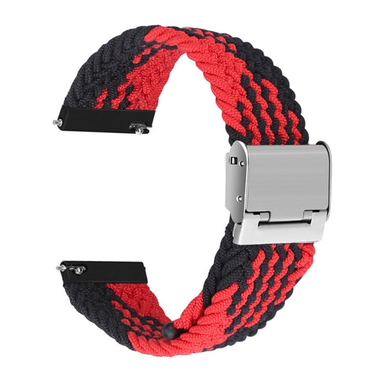 For Huawei Watch 4 / 4 Pro Nylon Braided Metal Buckle Watch Band(Z Black Red) - Watch Bands by PMC Jewellery | Online Shopping South Africa | PMC Jewellery