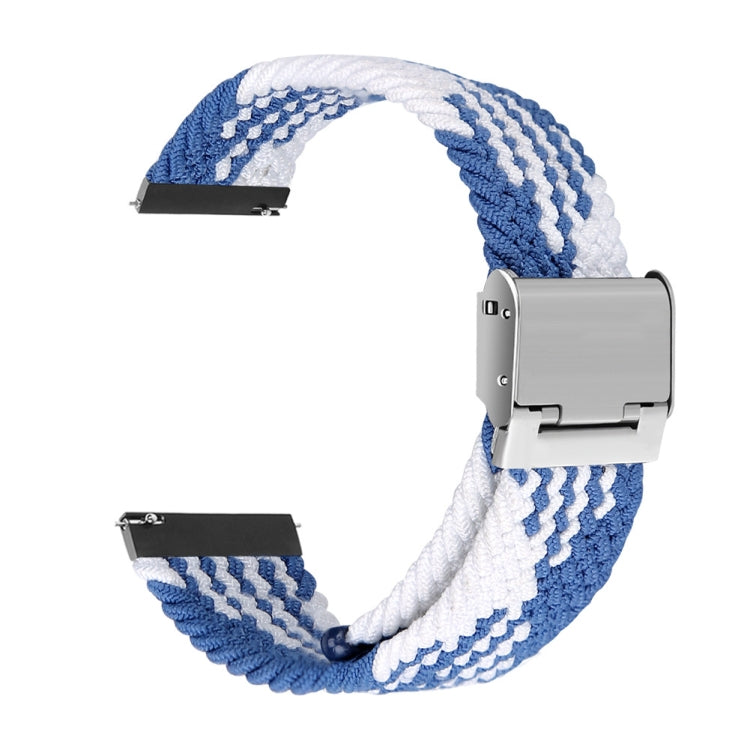 For Huawei Watch 4 / 4 Pro Nylon Braided Metal Buckle Watch Band(Z Blue White) - Watch Bands by PMC Jewellery | Online Shopping South Africa | PMC Jewellery