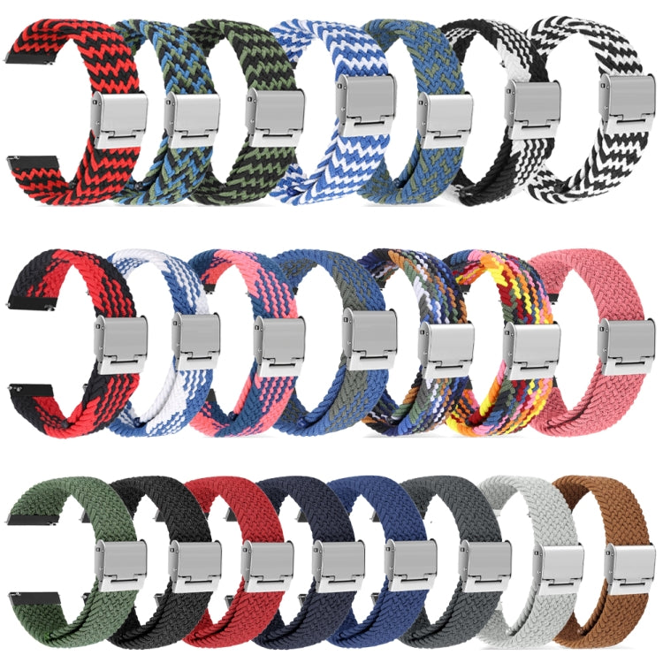 For Huawei Watch 4 / 4 Pro Nylon Braided Metal Buckle Watch Band(Z Blue White) - Watch Bands by PMC Jewellery | Online Shopping South Africa | PMC Jewellery