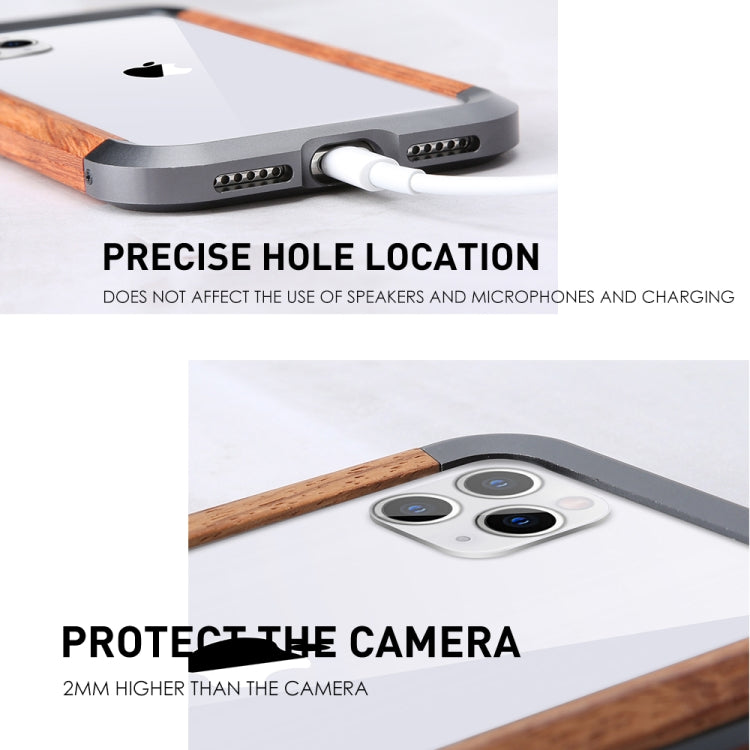 For iPhone 11 R-JUST Metal + Wood Frame Protective Case - iPhone 11 Cases by R-JUST | Online Shopping South Africa | PMC TechLife | Buy Now Pay Later Mobicred
