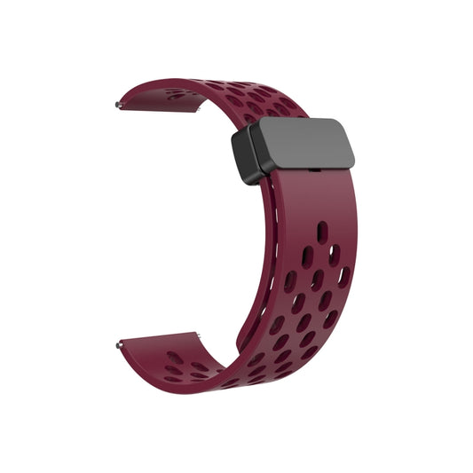 For Huawei Watch 4 / 4 Pro Magnetic Clasp Silicone Watch Band(Wine Red) - Watch Bands by PMC Jewellery | Online Shopping South Africa | PMC Jewellery