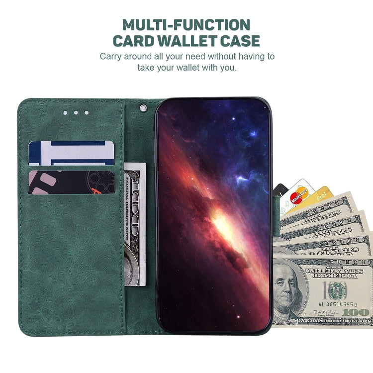 For iPhone 16 Plus Geometric Embossed Leather Phone Case(Green) - iPhone 16 Plus Cases by PMC TechLife | Online Shopping South Africa | PMC TechLife | Buy Now Pay Later Mobicred