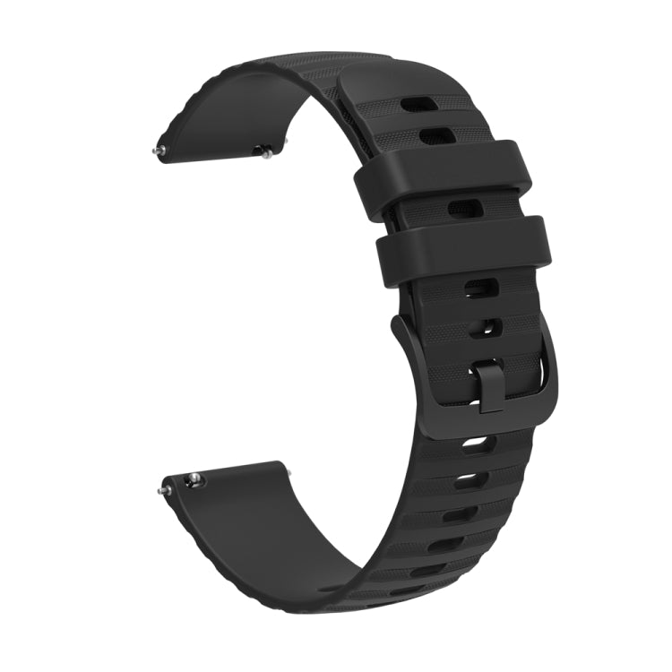 For Huawei Watch 4 / 4 Pro Wavy Dot Pattern Solid Color Silicone Watch Band(Black) - Watch Bands by PMC Jewellery | Online Shopping South Africa | PMC Jewellery