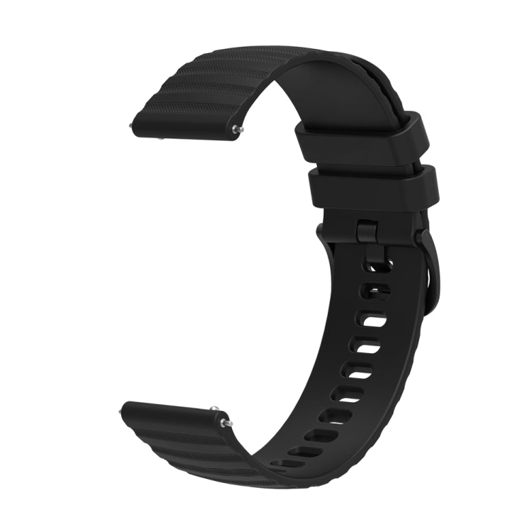 For Huawei Watch 4 / 4 Pro Wavy Dot Pattern Solid Color Silicone Watch Band(Black) - Watch Bands by PMC Jewellery | Online Shopping South Africa | PMC Jewellery