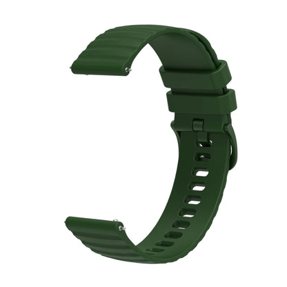 For Huawei Watch 4 / 4 Pro Wavy Dot Pattern Solid Color Silicone Watch Band(Army Green) - Watch Bands by PMC Jewellery | Online Shopping South Africa | PMC Jewellery