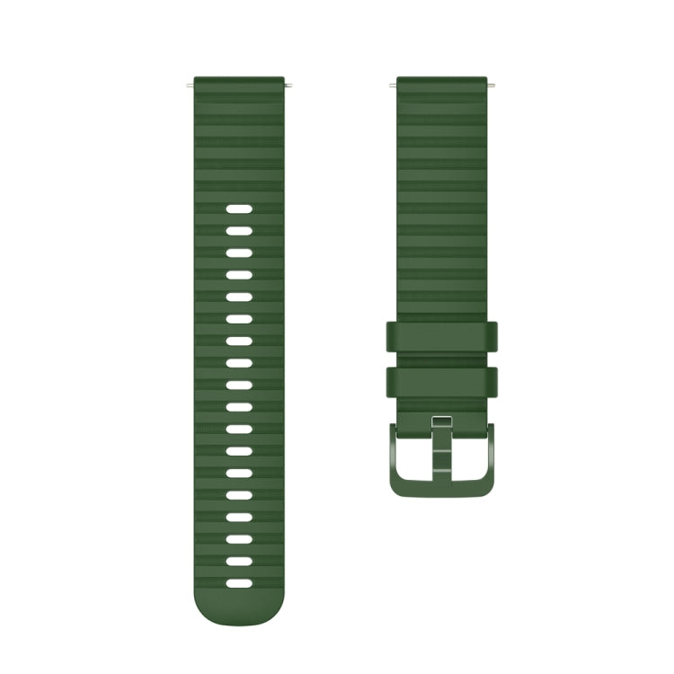 For Huawei Watch 4 / 4 Pro Wavy Dot Pattern Solid Color Silicone Watch Band(Army Green) - Watch Bands by PMC TechLife | Online Shopping South Africa | PMC TechLife