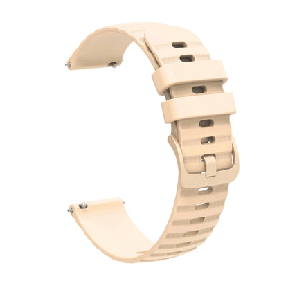 For Huawei Watch 4 / 4 Pro Wavy Dot Pattern Solid Color Silicone Watch Band(Beige) - Watch Bands by PMC Jewellery | Online Shopping South Africa | PMC Jewellery