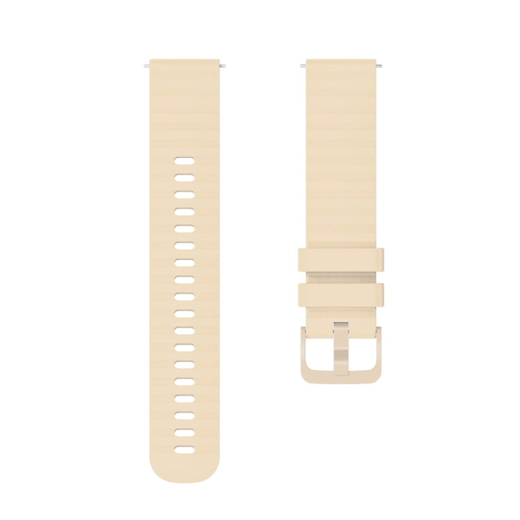 For Huawei Watch 4 / 4 Pro Wavy Dot Pattern Solid Color Silicone Watch Band(Beige) - Watch Bands by PMC Jewellery | Online Shopping South Africa | PMC Jewellery