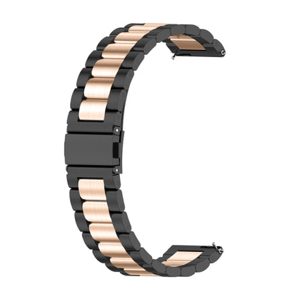 For Huawei Watch 4 / 4 Pro Three Bead Stainless Steel Watch Band(Black Rose Gold) - Watch Bands by PMC Jewellery | Online Shopping South Africa | PMC Jewellery