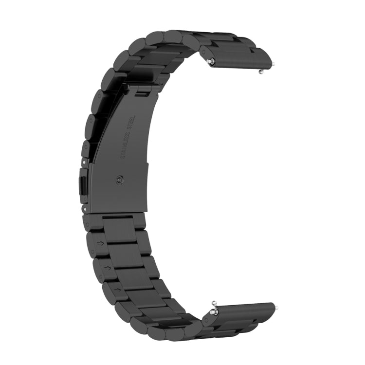 For Huawei Watch 4 / 4 Pro Three Bead Stainless Steel Watch Band(Black) - Watch Bands by PMC TechLife | Online Shopping South Africa | PMC TechLife | Buy Now Pay Later Mobicred