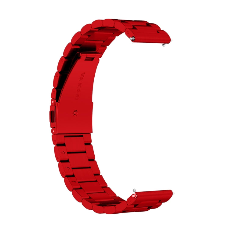For Huawei Watch 4 / 4 Pro Three Bead Stainless Steel Watch Band(Red) - Watch Bands by PMC TechLife | Online Shopping South Africa | PMC TechLife