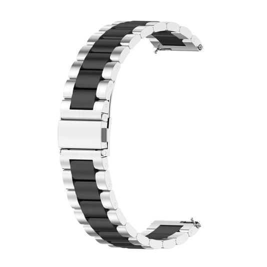 For Huawei Watch 4 / 4 Pro Three Bead Stainless Steel Watch Band(Silver Black) - Watch Bands by PMC Jewellery | Online Shopping South Africa | PMC Jewellery