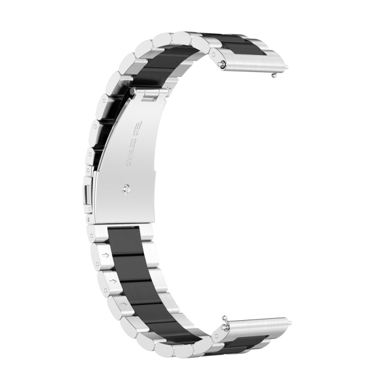 For Huawei Watch 4 / 4 Pro Three Bead Stainless Steel Watch Band(Silver Black) - Watch Bands by PMC Jewellery | Online Shopping South Africa | PMC Jewellery