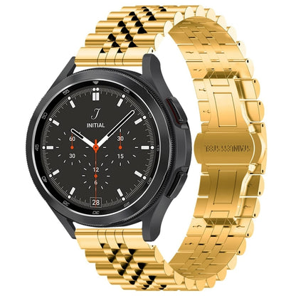 For Huawei Watch 4 / 4 Pro Five Bead Stainless Steel Watch Band(Gold) - Watch Bands by PMC Jewellery | Online Shopping South Africa | PMC Jewellery