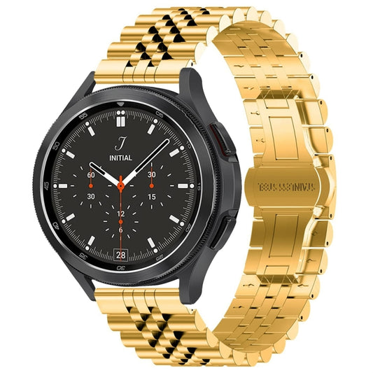 For Huawei Watch 4 / 4 Pro Five Bead Stainless Steel Watch Band(Gold) - Watch Bands by PMC Jewellery | Online Shopping South Africa | PMC Jewellery