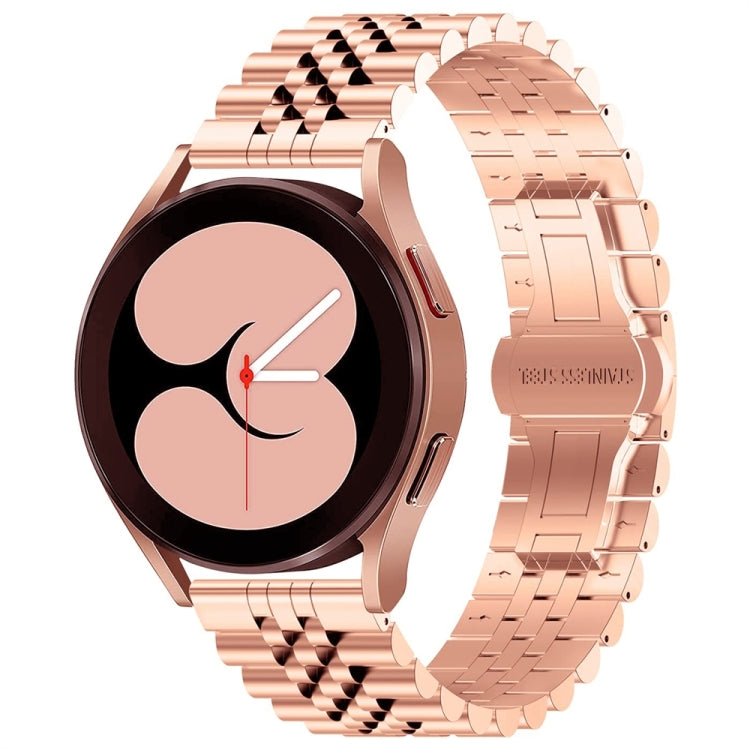 For Huawei Watch 4 / 4 Pro Five Bead Stainless Steel Watch Band(Rose Gold) - Watch Bands by PMC Jewellery | Online Shopping South Africa | PMC Jewellery