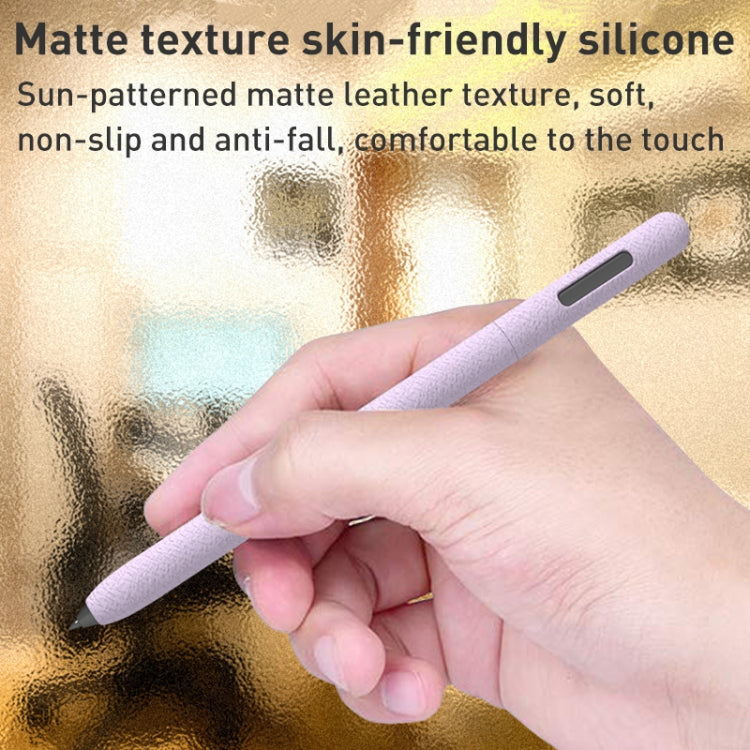 For Samsung Galaxy Tab S6 Lite LOVE MEI Frosted Leather Texture Silicone Protective Pen Case(Black) - Pencil Accessories by LOVE MEI | Online Shopping South Africa | PMC TechLife