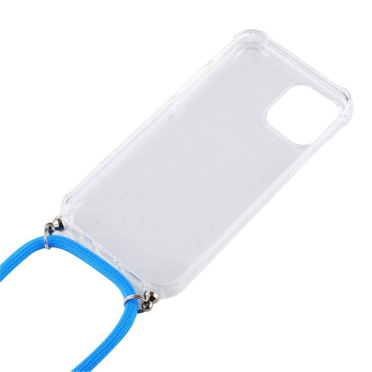 For iPhone 16 Pro Max Four-Corner Shockproof Transparent TPU Case with Lanyard(White Black) - iPhone 16 Pro Max Cases by PMC TechLife | Online Shopping South Africa | PMC TechLife | Buy Now Pay Later Mobicred
