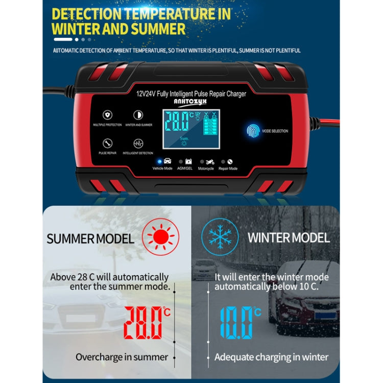 ANHTCzyx 12V 8A  / 24V 4A Automobile Battery Charger Motorcycle Battery Repair Type AGM(US Plug) - Battery Charger by PMC Jewellery | Online Shopping South Africa | PMC Jewellery | Buy Now Pay Later Mobicred