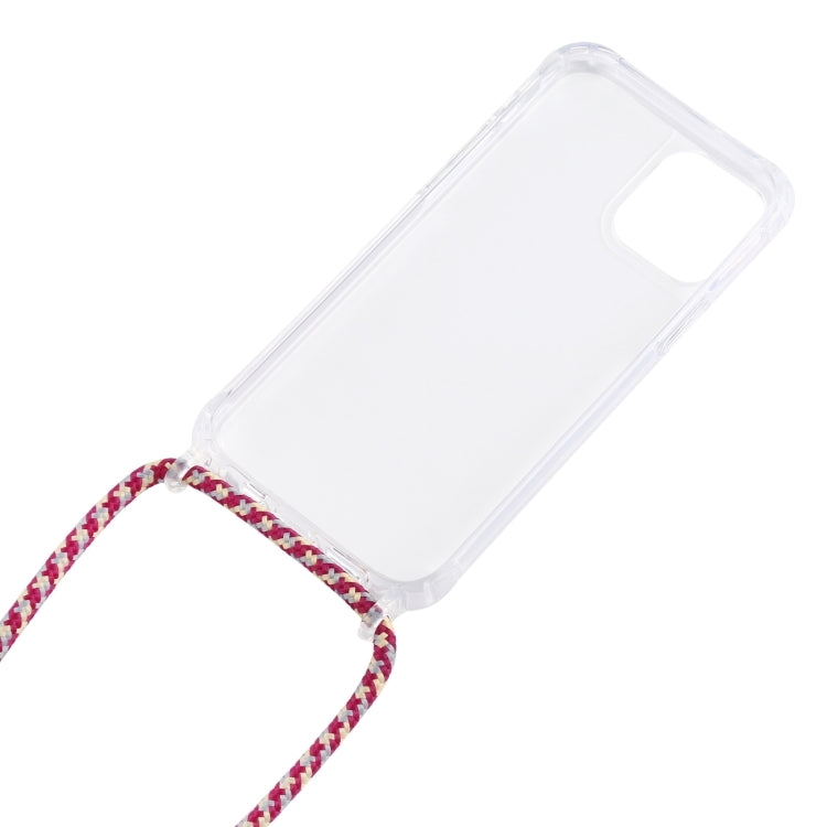 For iPhone 16 Transparent Acrylic Airbag Shockproof Phone Protective Case with Lanyard(Green White Blue) - iPhone 16 Cases by PMC TechLife | Online Shopping South Africa | PMC TechLife | Buy Now Pay Later Mobicred