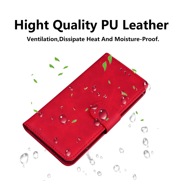 For iPhone 16 Plus Skin Feel Pure Color Flip Leather Phone Case(Red) - iPhone 16 Plus Cases by PMC TechLife | Online Shopping South Africa | PMC TechLife | Buy Now Pay Later Mobicred