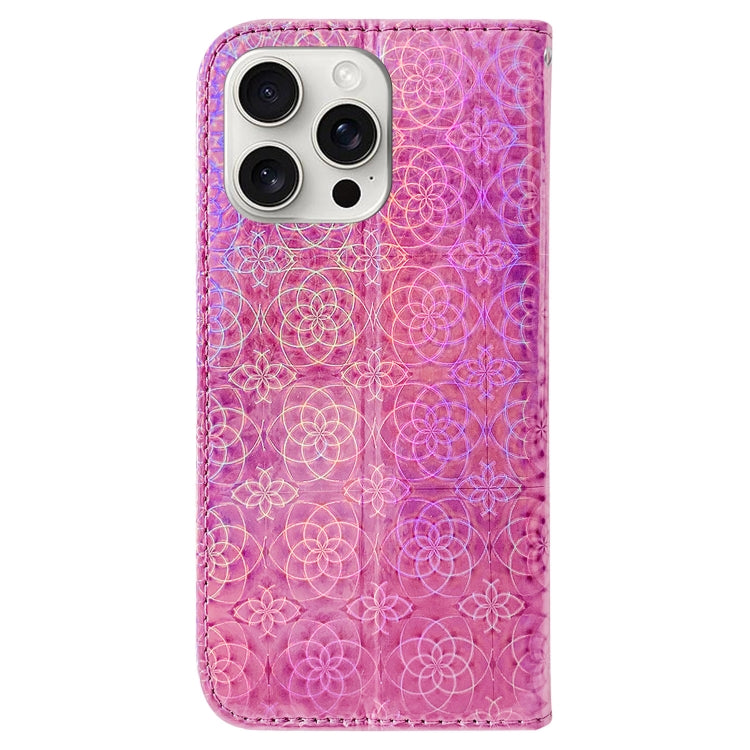 For iPhone 16 Pro Max Colorful Magnetic Buckle Leather Phone Case(Pink) - iPhone 16 Pro Max Cases by PMC TechLife | Online Shopping South Africa | PMC TechLife | Buy Now Pay Later Mobicred