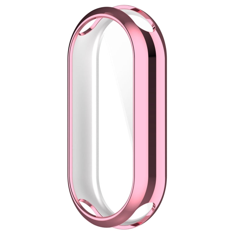 For Xiaomi Mi Band 8 Full Coverage TPU Electroplating Watch Protective Case(Pink) - Watch Cases by PMC Jewellery | Online Shopping South Africa | PMC Jewellery