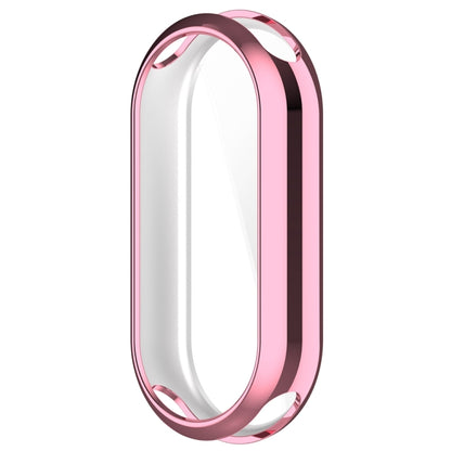 For Xiaomi Mi Band 8 Full Coverage TPU Electroplating Watch Protective Case(Pink) - Watch Cases by PMC Jewellery | Online Shopping South Africa | PMC Jewellery