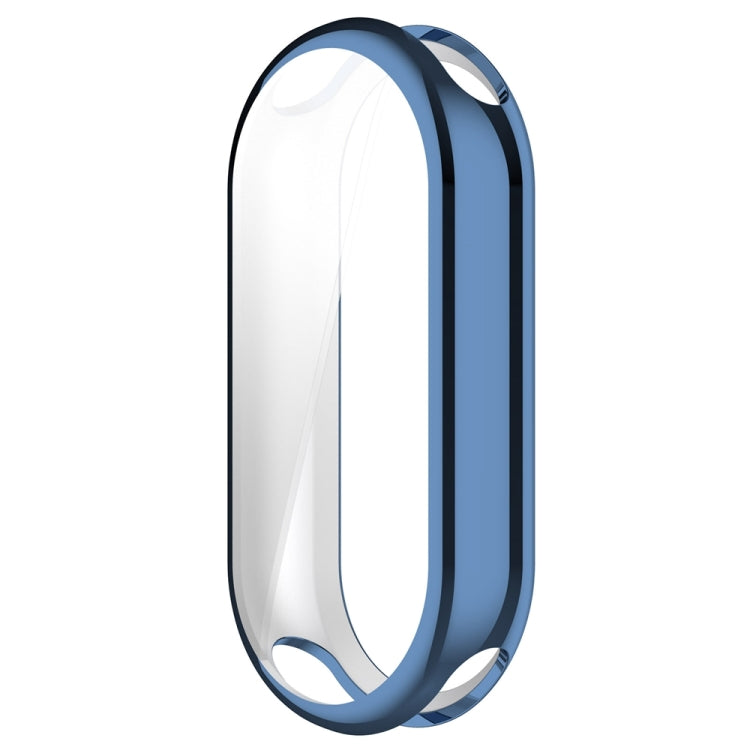 For Xiaomi Mi Band 8 Full Coverage TPU Electroplating Watch Protective Case(Blue) - Watch Cases by PMC Jewellery | Online Shopping South Africa | PMC Jewellery